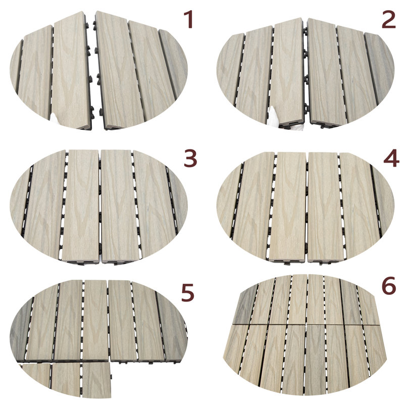 Famobay 12" X 12" Composite Interlocking Deck Tiles Wayfair